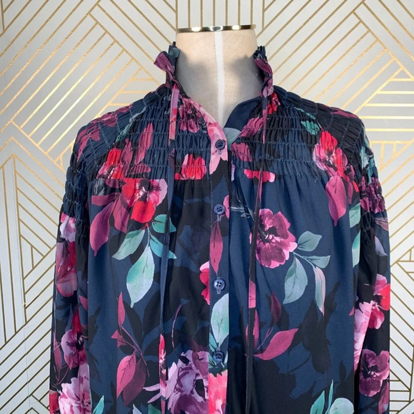 Yumi Kim Astoria Mock Neck Dress in Rialto Floral Button Up Chic Size XS - Picture 3 of 8